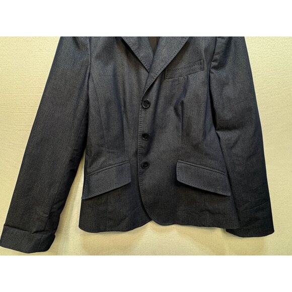 Talbots Womens Preppy Blazer Coat Stretch Size 14 Navy Long Sleeve Classic - Picture 7 of 14